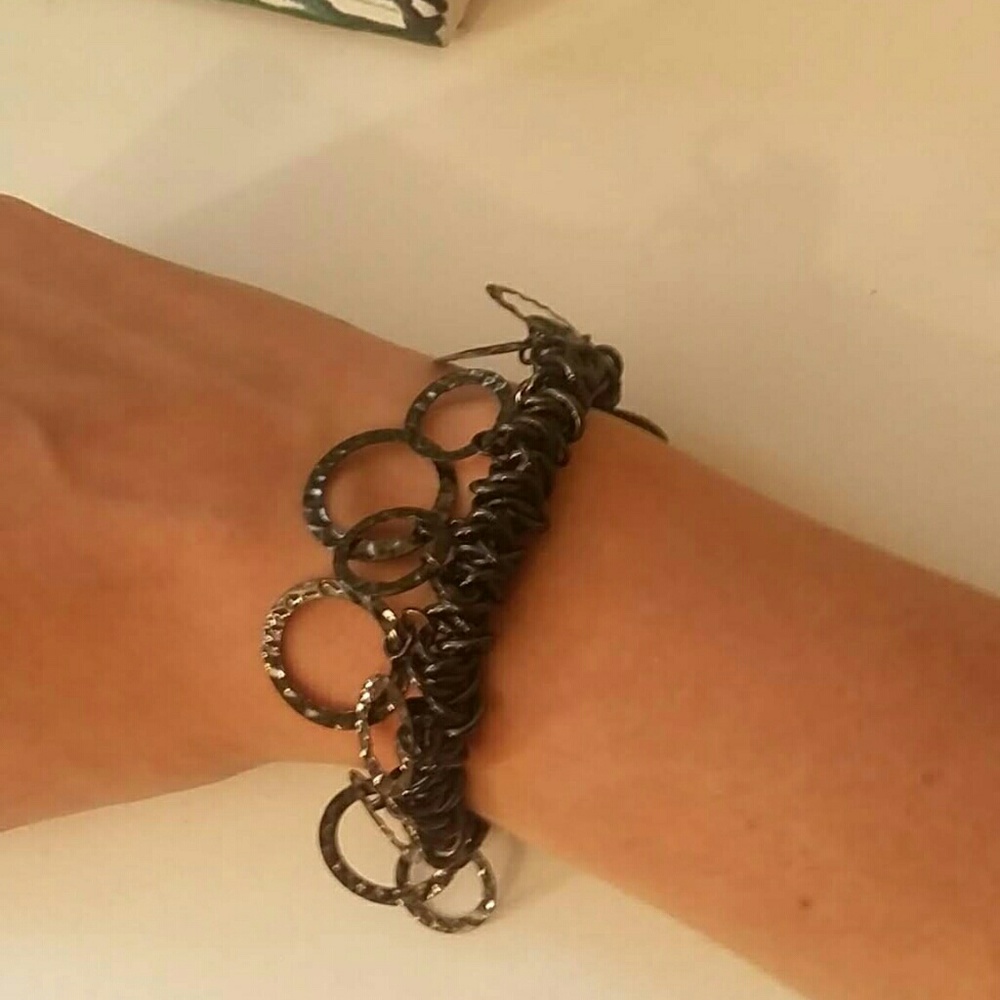 -SOLD- Hammered Gun Metal Bracelet